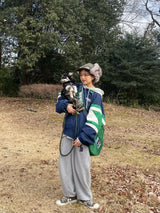 bi-color nylon blouson