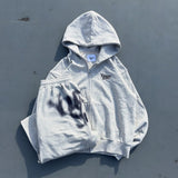 over dye universal logo zip hoodie