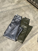 flap leather pants