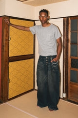 ルーズヘンリーネックワッフルTシャツ