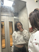 random heart cropped sweat