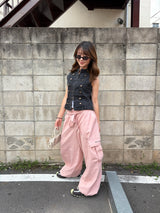 WAIST RIBBON CARGO PANTS