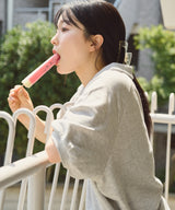 S/S 带腰带的单点刺绣运动衫