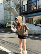 short sleeve zip hoodie