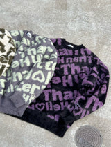 徽標蓬鬆的針織