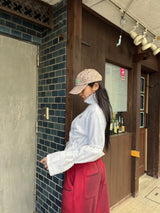 Draw cord half zip sweat