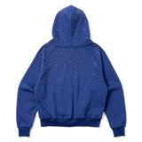 rhinestone scattered zip hoodie