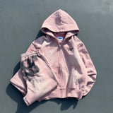 over dye universal logo zip hoodie