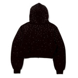 H heart logo rhinestone zip hoodie
