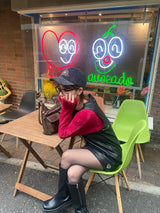 가짜 가죽 스티치 온성