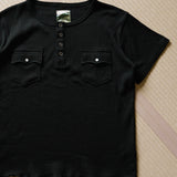 ルーズヘンリーネックワッフルTシャツ