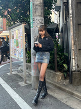 Draw cord half zip sweat