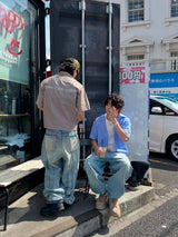 Striped open collar shirt