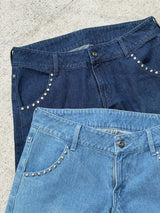STUDS FLARE DENIM