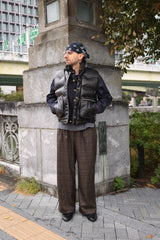 western faux leather down vest