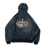 King Logo Vintage Denim Hoodie