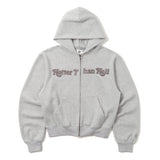 glitter heart logo zip hoodie