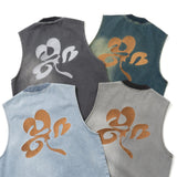 三葉草徽標牛仔布背心