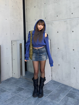 2way shoulder zip hoodie