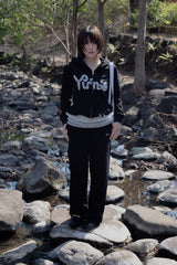 Lace wappen zip hoodie 【yung】