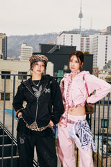 90 Logo Glitter Light Sweat Pants 【9090girl】