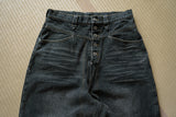 Vintage processed super wide baggy denim