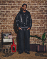 Western faux leather work jacket