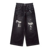 BU damage baggy denim pants