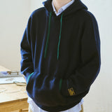 配色ニットフーディ