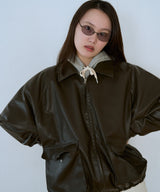 フェイクレザーブルゾン