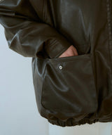 フェイクレザーブルゾン