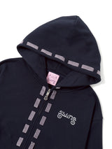 Ribbon zip hoodie