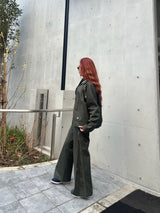 HTH×Dickies Side zip wide pants