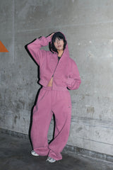 H heart logo rhinestone zip hoodie