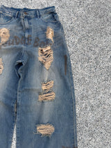 damage print denim