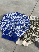 徽標蓬鬆的針織