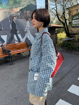 Check tailored ss jacket