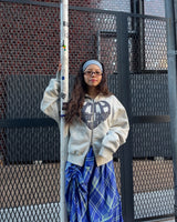 心臟徽標拉鍊連帽衫