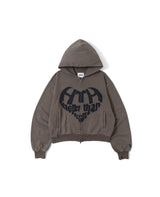 VINTAGE HEART LOGO ZIP HOODIE