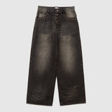 Grunge studs wide denim