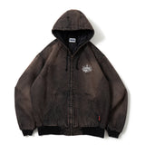 킹 로고 데님 퀼트 재킷