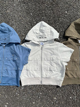 short sleeve zip hoodie