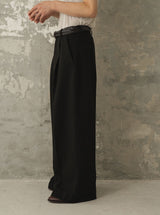 1tuck Wide Baggy Tweed Slacks