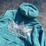 國王徽標復古連帽工作夾克