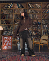 Overdyed wide baggy rayon summer denim