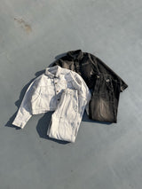 curve stitch denim blouson