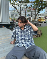 fringe checked shirt