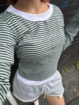 Layered border long tee