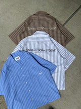 Striped open collar shirt