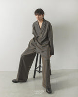 1tuck Wide Baggy Chambray Slacks